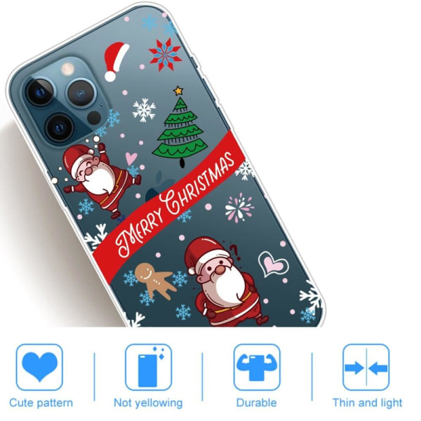 Christmas Series Santa Deer Pattern IMD Flexible Protective mobil cover iPhone 13 Pro Max 6.7 inch - To Julemænd Multicolor