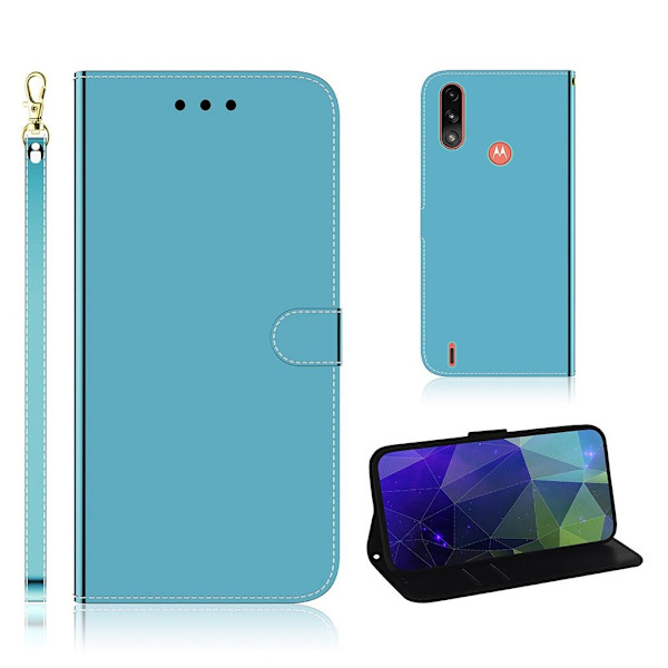 Mirror Motorola Moto E7 Power fodral - Blå Blå