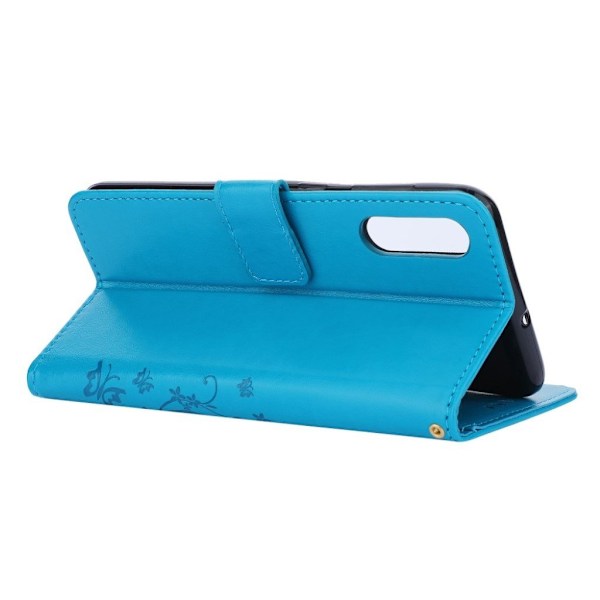 Butterfly Samsung Galaxy A50 nahkakotelo - Sininen Blue