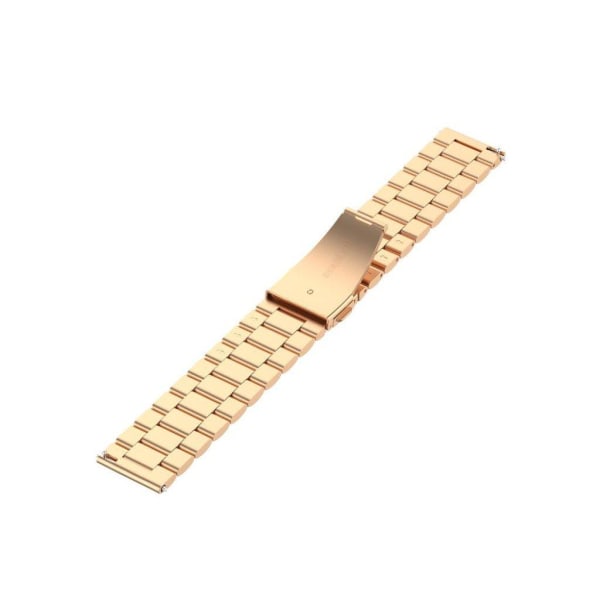 22mm Universal elegant three bead stainless steel watch band - Rose Gold Pink