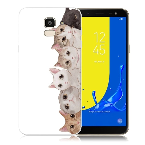 Samsung Galaxy J6 (2018) Kuviollinen Printattu Pehmeä Muovi Takasuoja Kuori - Kissa Kuvio Multicolor