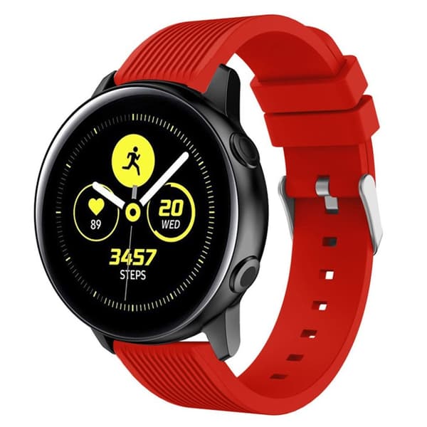 Samsung Galaxy Watch Active raidallinen silikoninen kellonauha - Punainen Red