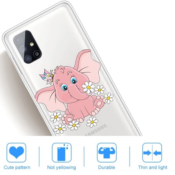 Deco Samsung Galaxy M51 Etui - Elefant Pink