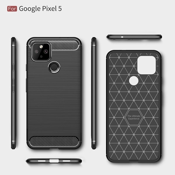Carbon Flex etui - Google Pixel 5 - sort Black