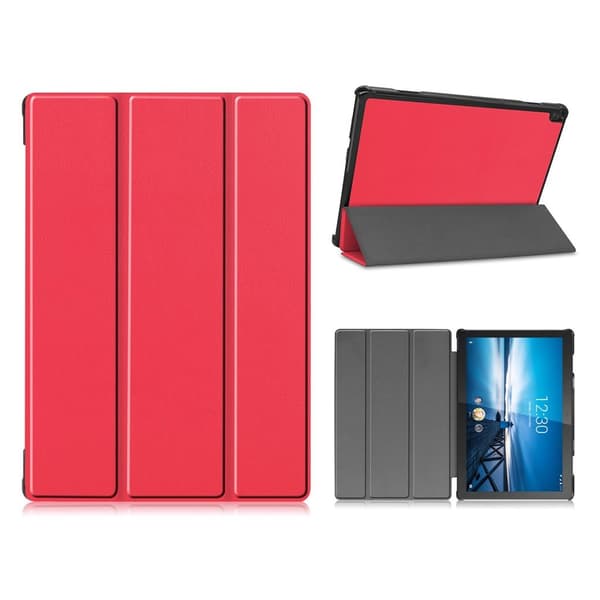 Lenovo Tab M10 FHD REL tri-fold läderfodral - Röd Röd