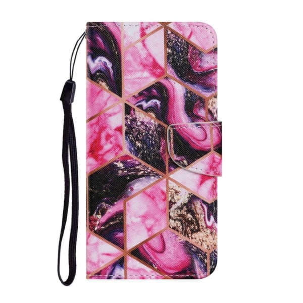 Wonderland Samsung Galaxy A22 5G Läppäkotelo - Marbling Pattern / Rose Pink