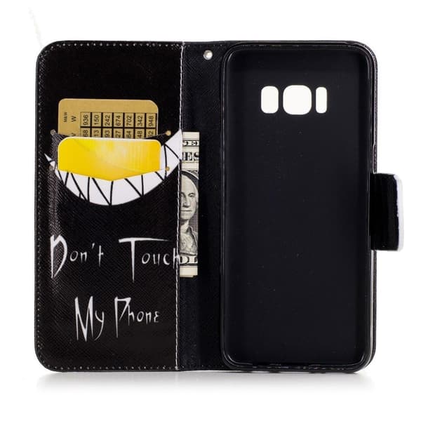 Samsung Galaxy S8 Mønstret Lær Flip Etui- Monster Black