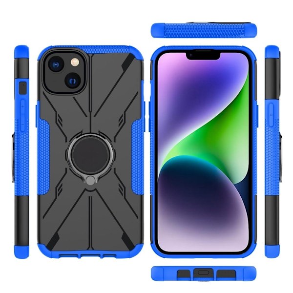 Kickstand-deksel med magnetisk ark for iPhone 14 Plus - Blå Blue