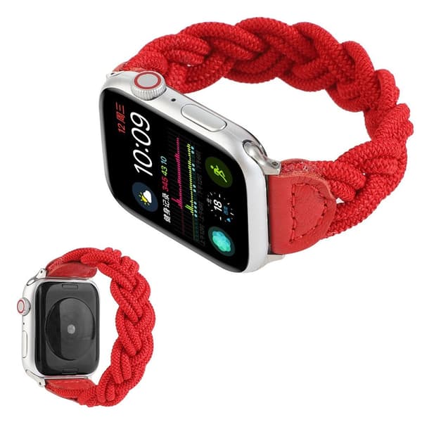 Apple Watch Series 6 / 5 44mm kudottu punottu kellonauha - Punainen Red