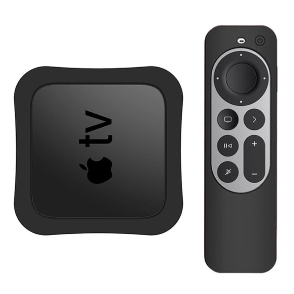 Apple TV 4K (2021) set-top box + controller silikone cover - Sort Black