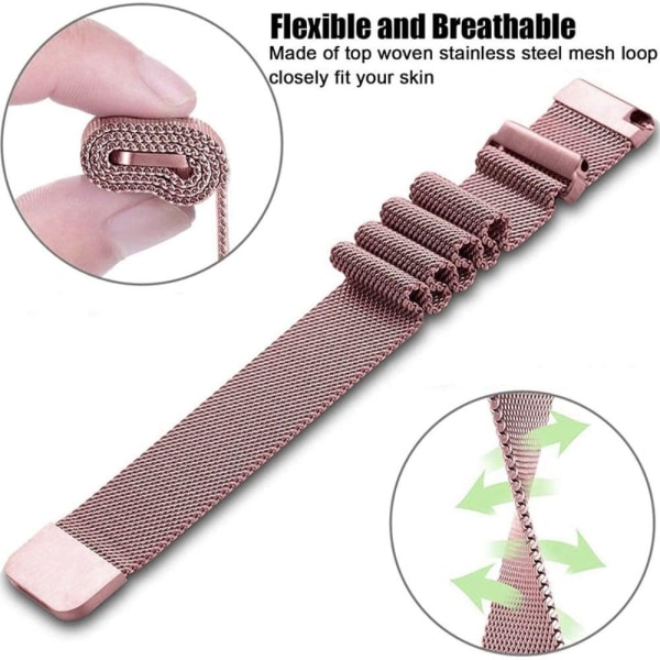 Garmin Vivomove Style milanese stainless steel watch strap - Ros Pink