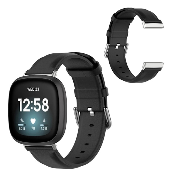 Fitbit Sense / Versa 3 rustfrit stål rem - sort Black