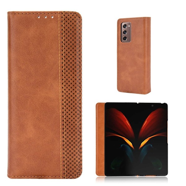 Bofink Vintage läder Samsung Galaxy Z Fold2 5G fodral - Brun Brun