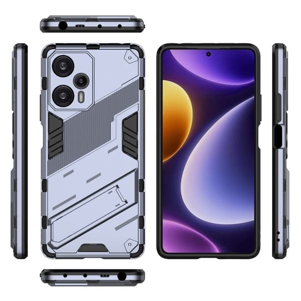 Shockproof Hybrid Deksel med A Modern Touch til Xiaomi Poco F5 / Redmi Note 12 Turbo - Mørkeblå Blue
