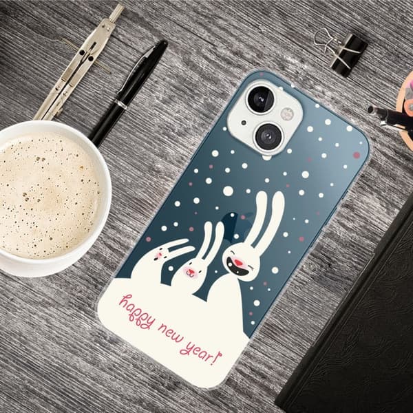 Joulu iPhone 13 Mini tapauksessa - Kanit White