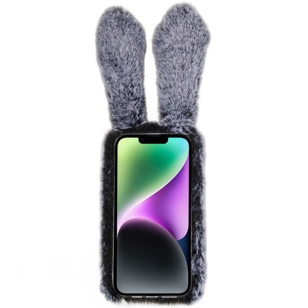 Fluffy Rabbit iPhone 14 Plus Cover - Sølv/Grå Silver grey