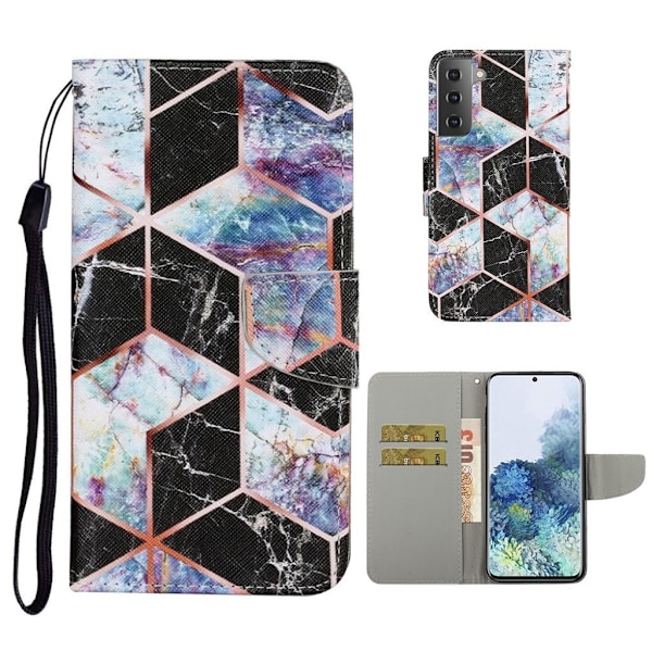Wonderland Samsung Galaxy S21 Flip Case - marmorointi kuvio Multicolor