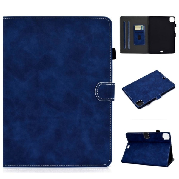 Ensfarvet tablet-beskyttelsesskal i læder iPad Pro 11-tommer (20 Blue