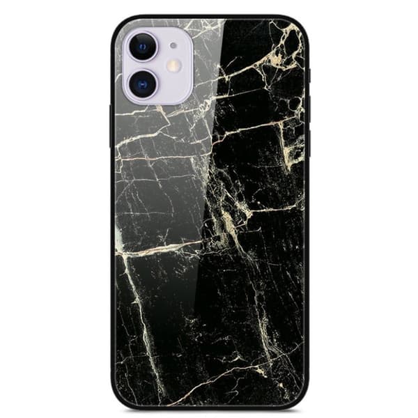 Fantasy iPhone 12 Pro & iPhone 12 cover - Sort Marmor Korn Black