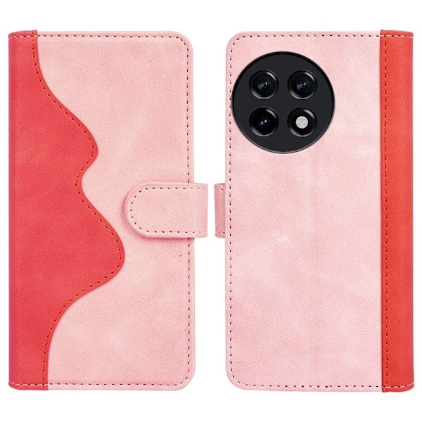 To-farvet OnePlus 11R / OnePlus Ace 2 læderetui - Pink Pink