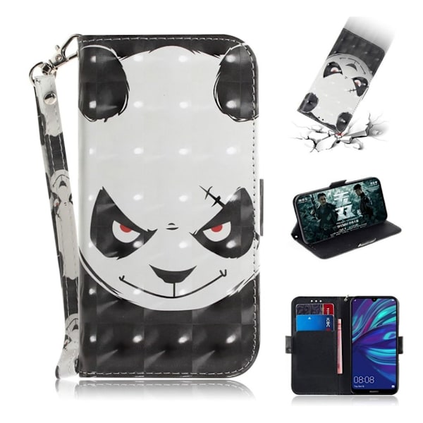 Huawei P30 Lite Skinnetui Med Lysspotter - Panda Multicolor