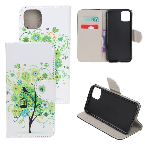 Wonderland iPhone 13 Mini flip etui - Grønt Træ Green