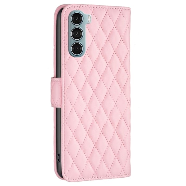 Rombuskuvioinen matta läppäkotelo Motorola Moto G200 5G / Motorola Edge S30 - Pinkki Pink