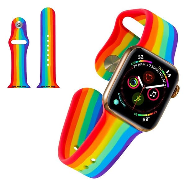 Apple Watch Series 5 44mm Regnbue silikone urrem Multicolor