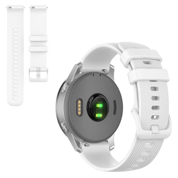 22mm Universal grid texture silicone watch strap - White White