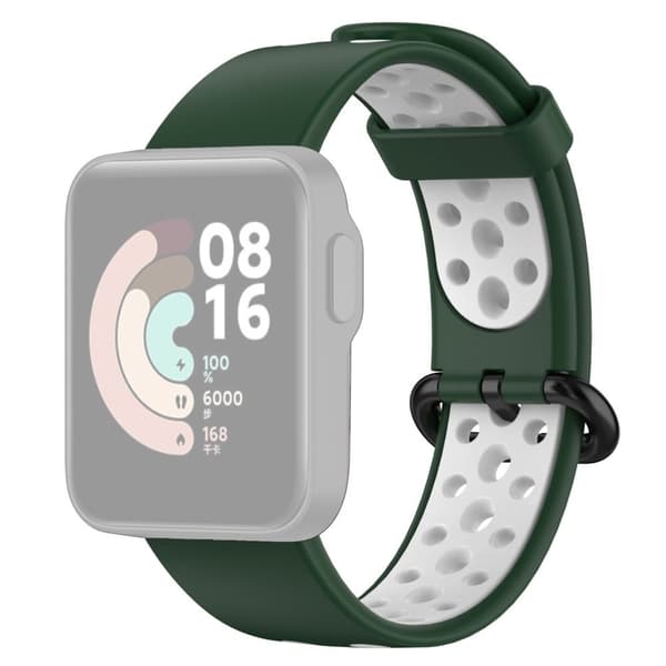 Xiaomi Redmi Watch 2 dobbeltfarvet silikoneurrem - Grøn / Hvid Multicolor