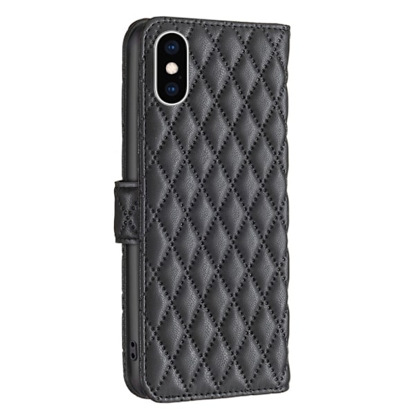 Matt iPhone Xs Max fodral med rombmönster - Svart Svart