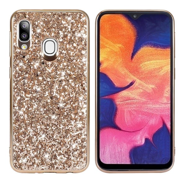 Glitter Samsung Galaxy A20e cover - Guld Gold