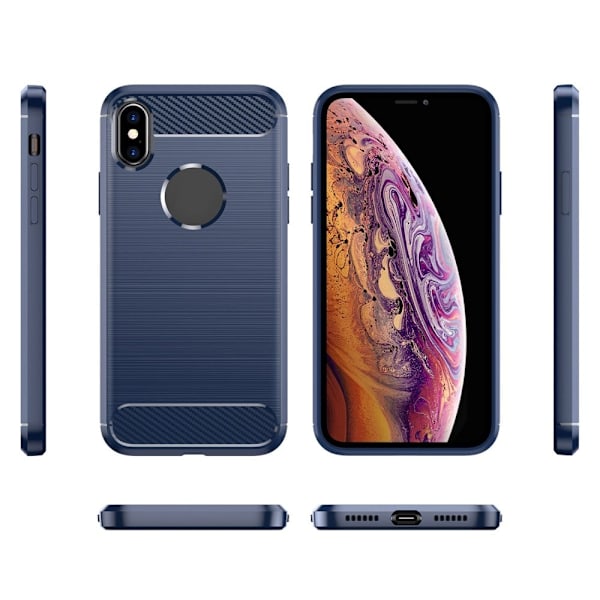 Carbon Flex iPhone Xs Max skal - Blå Blå