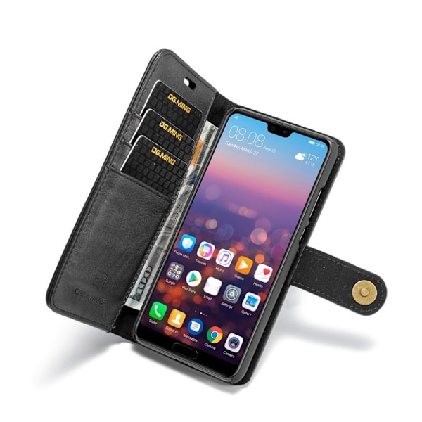 DG.MING Huawei P20 2-in-1 Wallet kotelot - Musta Black