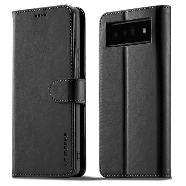 LC.IMEEKE Google Pixel 6 Pro flip case - Musta Black