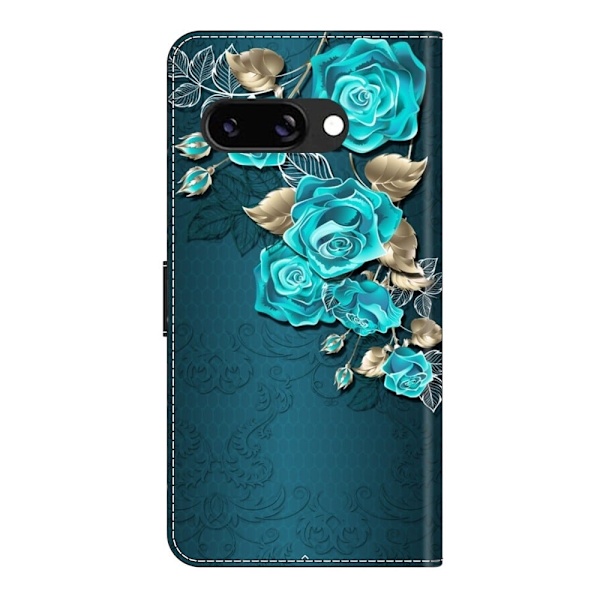 Wonderland Google Pixel 9a flip-etui - Blå Rose Blue