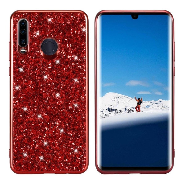 Glitter Huawei P30 Lite cover - Rød Red