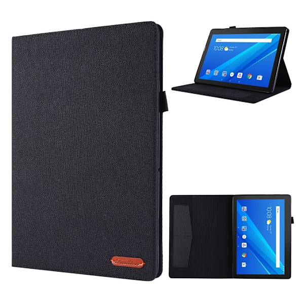 Lenovo Tab M10 flipomslag i stoflæder - Sort Black
