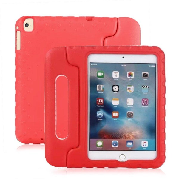 iPad Mini 4 Iskunkestävä Muovikuori Standillä - Punainen Red