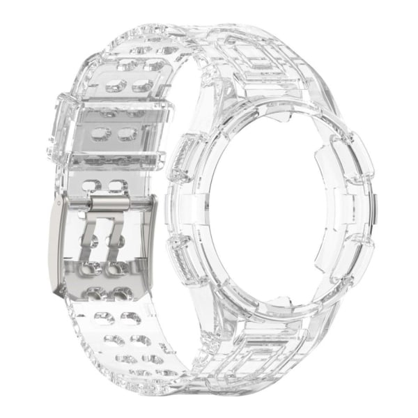 Samsung Galaxy Watch 4 Classic (46mm) integrerat klockarmband och fodral - Transparent Vit Transparent