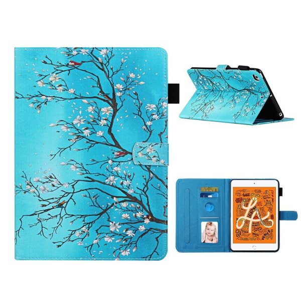 iPad Mini (2019) pattern printing leather case - Flower Tree Blå
