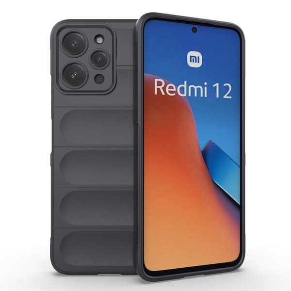 Blødt grebsformet cover til Xiaomi Redmi 12 - Sølv/Grå Silver grey