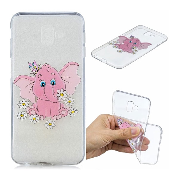 Samsung Galaxy J6 Plus (2018) mønster trykt etui - Elefant Multicolor