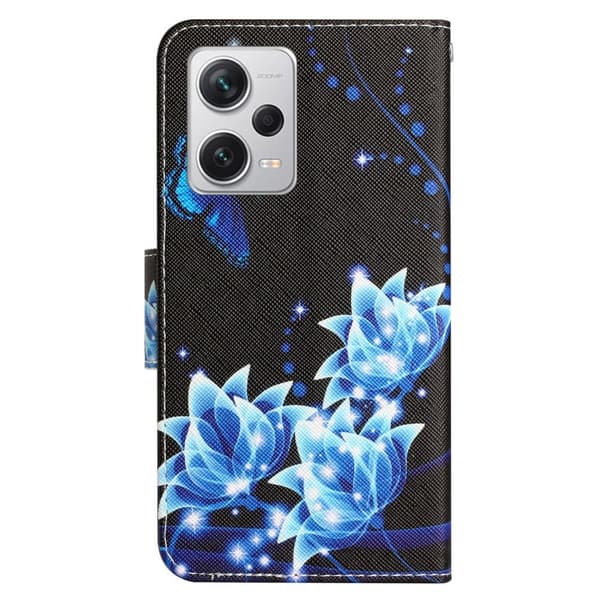 Wonderland Xiaomi Poco X5 Pro / Redmi Note 12 Pro / 12 Pro Speed Flip Etui - Blå Sommerfugl Blue
