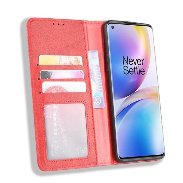 Bofink Vintage läder OnePlus 8 Pro fodral - Röd Röd