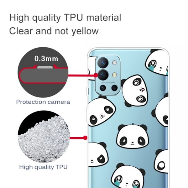 Deco OnePlus 9R Etui - Grædende pandaer White