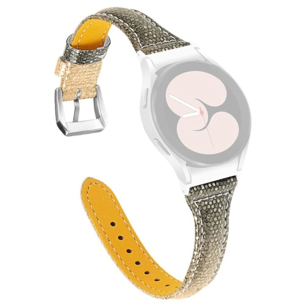 Samsung Galaxy Watch 5 / 5 Pro gradient farve koskind læder urrem - Sort / Rødguld Silver grey