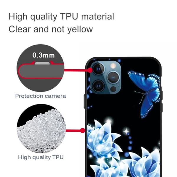 Imagine iPhone 13 Pro Suojakotelo - Fantasy Flowers Blue