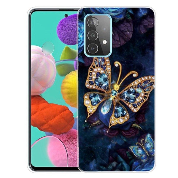 Deco Samsung Galaxy A72 5G etui - smuk sommerfugl Blue