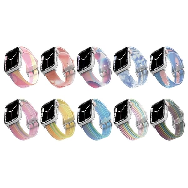 Apple Watch Series 8 (41mm) regnbuefarvet silikone-urrem - Regnbue Multicolor
